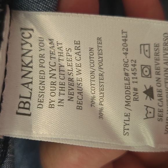 BlankNYC Blue Camouflage Denim Button Up Shirt Size XS - Picture 5 of 6